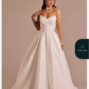 Oleg Cassini Strapless White Dress